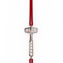 Bracelet Cordon Marteaux Solo H MM Pavé, or rose, cordon rouge, le marteau