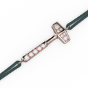 Bracelet Cordon Marteaux Solo H MM Pavé, or rose, cordon vert, le marteau, de trois-quarts