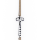 Bracelet Cordon Marteaux Solo H MM Pavé, platine, cordon beige, le marteau