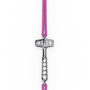 Bracelet Cordon Marteaux Solo H MM Pavé, platine, cordon rose, le marteau