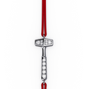 Bracelet Cordon Marteaux Solo H MM Pavé, platine, cordon rouge, le marteau
