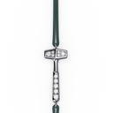 Bracelet Cordon Marteaux Solo H MM Pavé, platine, cordon vert, le marteau