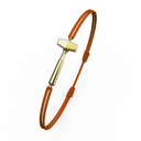 Bracelet Cordon Marteaux Solo H MM Tout Or, or jaune, cordon orange, le bracelet en perspective