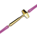 Bracelet Cordon Marteaux Solo H MM Tout Or, or jaune, cordon rose, le marteau, de trois-quarts
