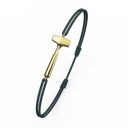 Bracelet Cordon Marteaux Solo H MM Tout Or, or jaune, cordon vert, le bracelet en perspective