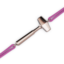 Bracelet Cordon Marteaux Solo H MM Tout Or, or rose, cordon rose, le marteau, de trois-quarts