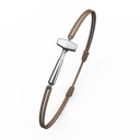 Bracelet Cordon Marteaux Solo H MM Tout Or, platine, cordon beige, le bracelet en perspective