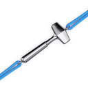 Bracelet Cordon Marteaux Solo H MM Tout Or, platine, cordon bleu, le marteau, de trois-quarts