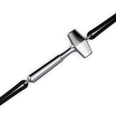 Bracelet Cordon Marteaux Solo H MM Tout Or, platine, cordon noir, le marteau, de trois-quarts