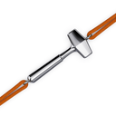 Bracelet Cordon Marteaux Solo H MM Tout Or, platine, cordon orange, le marteau, de trois-quarts