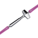 Bracelet Cordon Marteaux Solo H MM Tout Or, platine, cordon rose, le marteau, de trois-quarts
