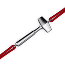 Bracelet Cordon Marteaux Solo H MM Tout Or, platine, cordon rouge, le marteau, de trois-quarts
