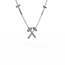 Collier Marteaux Multi Solo Héritage Pavé - Or gris