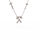Collier Marteaux Multi Solo Héritage Pavé - Or rose