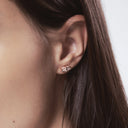 Boucles d'oreilles Maillons Marteaux Pavées - Or rose