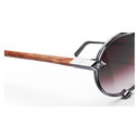 Heritage Cerclée Or Gris & Bois de Loupe & 8 Diamants — verres rosés — détail de branche