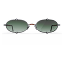 Heritage Cerclée Or Gris & Bois de Loupe & 8 Diamants — verres verts — vue de face