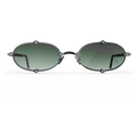 Heritage Cerclée Or Gris & Bois d'Ébène & 8 Diamants — verres verts — vue de face