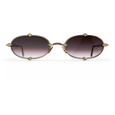 Heritage Cerclée Or Jaune & Bois de Loupe & 8 Diamants — verres rosés — vue de face