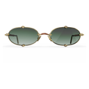 Heritage Cerclée Or Jaune & Bois de Loupe & 8 Diamants — verres verts — vue de face