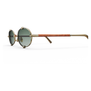 Heritage Cerclée Or Jaune & Bois de Loupe & 8 Diamants — verres verts — vue de profil