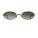 Heritage Cerclée Or Jaune & Bois d'Ébène & 8 Diamants — verres verts — vue de face