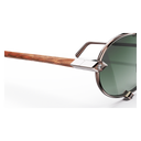 Heritage Cerclée Or Rose & Bois de Loupe & 8 Diamants — verres verts — détail de branche