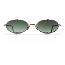 Heritage Cerclée Or Rose & Bois de Loupe & 8 Diamants — verres verts — vue de face