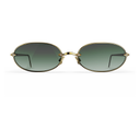 Heritage Cerclée Titane Enrobé d'Or Jaune & 4 Diamants — verres verts — vue de face