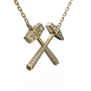 Pendentif Marteaux Héritage GM Pavé - Or jaune