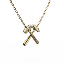 Pendentif Marteaux Héritage MM Semi Pavé - Or jaune