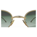 Take Couture Or Jaune Pavé de Diamants & Bois de Loupe — verres verts — détail de pont