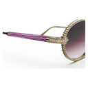 Take Couture Or Jaune Pavé de Diamants & Bois d'Amarante — verres rosés — détail de tenon
