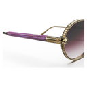 Take Couture Titane Enrobé d'Or Jaune & Bois d'Amarante — verres rosés — détail de tenon