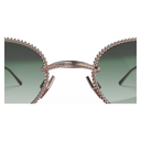 Take Couture Titane Enrobé d'Or Rose — verres verts — détail de pont