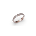 Alliance Demi Jonc Pavé Demi Tour - Or rose