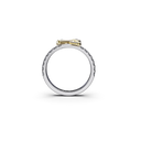 Bague Marteaux Héritage Pavée - Or gris et jaune