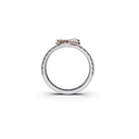 Bague Marteaux Héritage Pavée - Or gris et rose