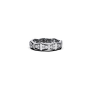 Bague Maillon Marteaux Pavée - Or gris