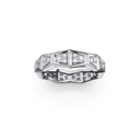 Bague Maillon Marteaux Pavée - Or gris