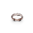 Bague Maillon Marteaux Pavée - Or rose