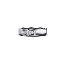 Bague Maillon Marteaux Semi Pavée - Or gris