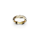 Bague Maillon Marteaux Semi Pavée - Or jaune