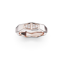 Bague Maillon Marteaux Semi Pavée - Or rose
