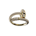 Bague Marteaux Classique MM Pavée - Or jaune