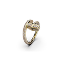 Bague Marteaux Classique MM Pavée - Or jaune et rose