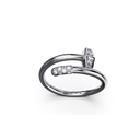 Bague Marteaux Classique PM Semi Pavée - Or gris
