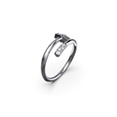 Bague Marteaux Classique PM Semi Pavée - Or gris