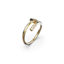 Bague Marteaux Classique PM Semi Pavée - Or jaune