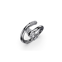Bague Marteaux Classique MM Semi Pavée - Or gris